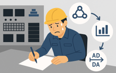 通信やデータ処理、AD/DA変換をラダーで実装するイメージ