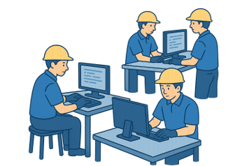 作業員たちのイラスト